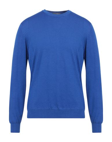 Drumohr Man Sweater Bright Blue Size 42 Super 140s Wool