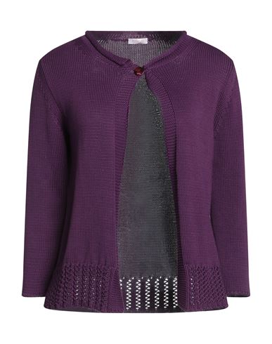 Rossopuro Woman Cardigan Purple Size 10 Cotton