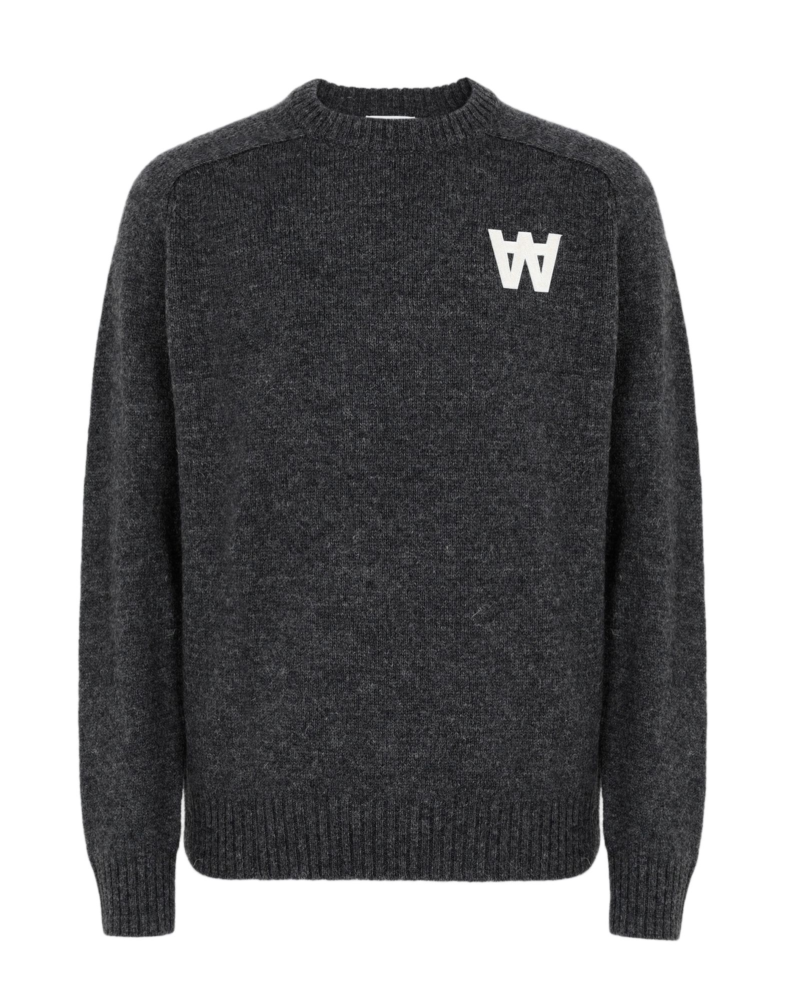 《送料無料》WOOD WOOD メンズ プルオーバー 鉛色 S ウール 100% Kevin sweater