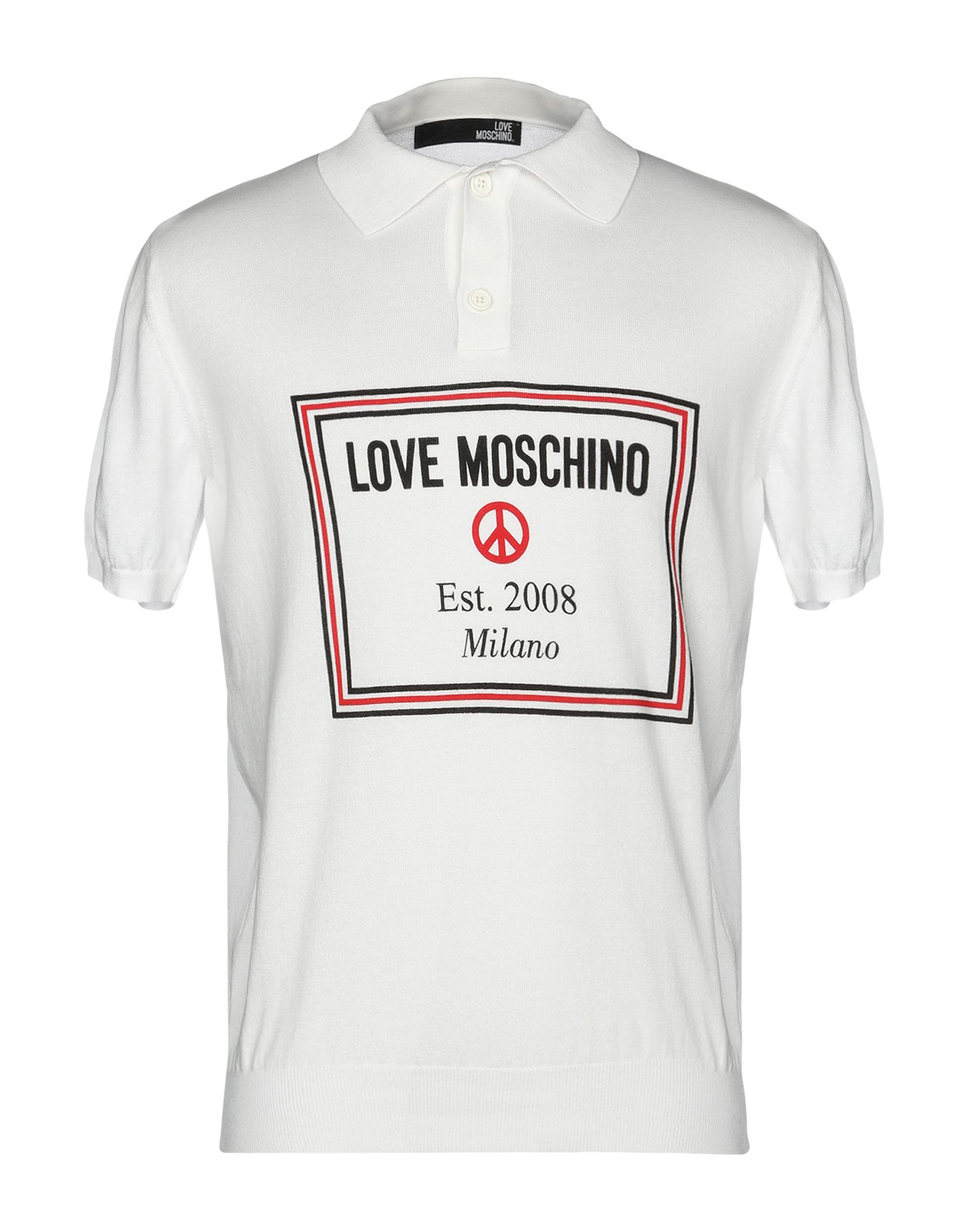 《送料無料》LOVE MOSCHINO メンズ プルオーバー ホワイト S コットン 100%