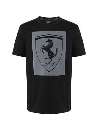 Scuderia Ferrari Online Store - Puma short-sleeve T-shirt with Shield for men - Short Sleeve T-Shirts