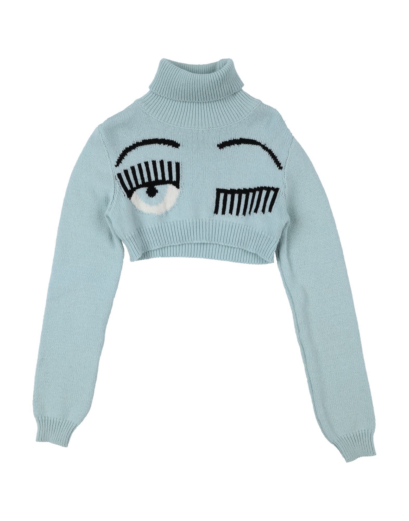 Chiara Ferragni Babies' Turtlenecks In Sky Blue