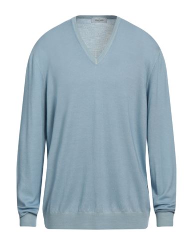 Gran Sasso Man Sweater Light Blue Size 50 Virgin Wool