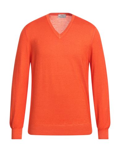 Gran Sasso Man Sweater Orange Size 44 Virgin Wool