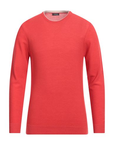 Man Sweater Tomato red Size 4 Wool