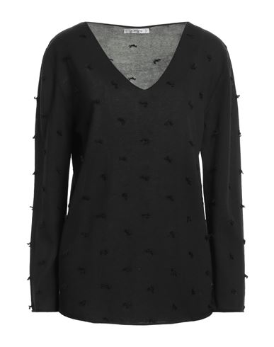 Kangra Cashmere Woman Sweater Black Size 12 Cotton