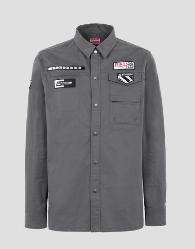 Scuderia Ferrari Online Store - Everywhere Red men’s cotton shirt - Long Sleeve Shirts