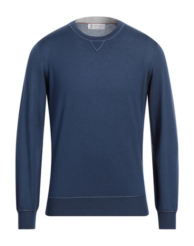 Shop Brunello Cucinelli Man Sweater Navy Blue Size 38 Virgin Wool, Cashmere