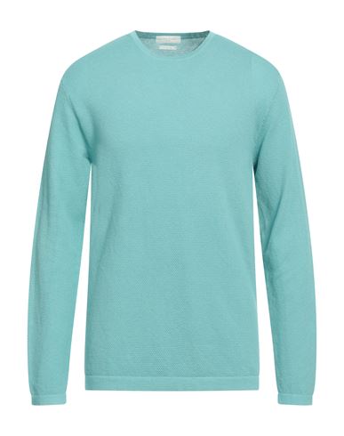 Daniele Fiesoli Man Sweater Turquoise Size Xl Cotton In Blue