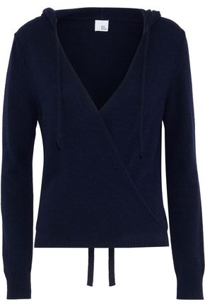 IRIS & INK Lila cashmere and wool-blend hooded wrap top