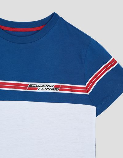 Scuderia Ferrari Online Store - Child's T-shirt with Scuderia Ferrari Icon Tape - Short Sleeve T-Shirts