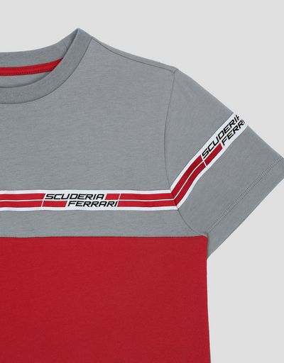 Scuderia Ferrari Online Store - Child's T-shirt with Scuderia Ferrari Icon Tape - Short Sleeve T-Shirts