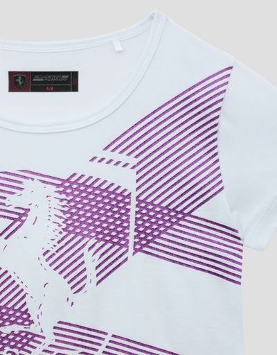 Scuderia Ferrari Online Store - Girl's jersey T-shirt with print - Short Sleeve T-Shirts