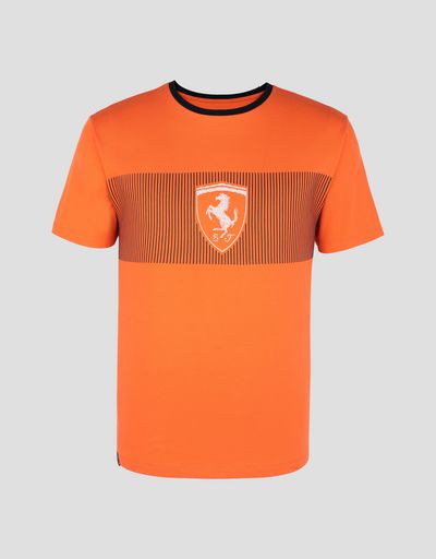 Scuderia Ferrari Online Store - Men's T-shirt with Ferrari Shield print - Short Sleeve T-Shirts