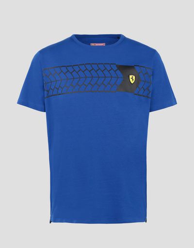 Scuderia Ferrari Online Store - Men's tire print T-shirt - Short Sleeve T-Shirts