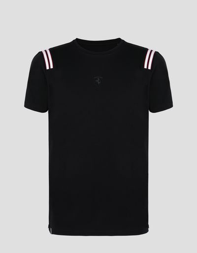 Scuderia Ferrari Online Store - Men's jersey T-shirt with knit inserts - Short Sleeve T-Shirts