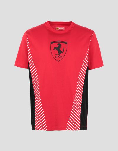 Scuderia Ferrari Online Store - Men's T-shirt with contrasting inserts - Short Sleeve T-Shirts