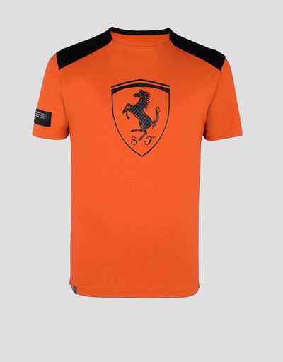 Scuderia Ferrari Online Store - T-shirt homme en coton avec empiècements contrastants - T-shirts à manches courtes
