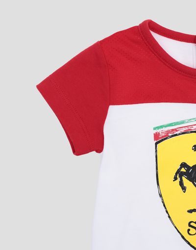 Scuderia Ferrari Online Store - Infant T-shirt with Ferrari Shield - Short Sleeve T-Shirts