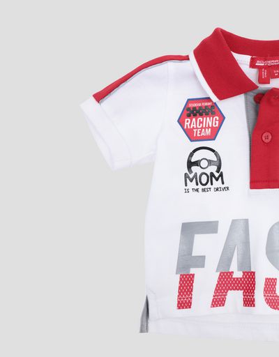 Scuderia Ferrari Online Store - Infant Scuderia Ferrari polo with FAST print - Short Sleeve Polos
