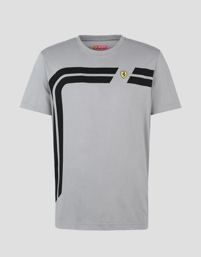 Scuderia Ferrari Online Store - Men’s cotton T-shirt with print - Short Sleeve T-Shirts