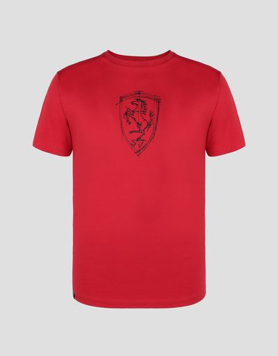 Scuderia Ferrari Online Store - Men's cotton jersey T-shirt with print - Short Sleeve T-Shirts