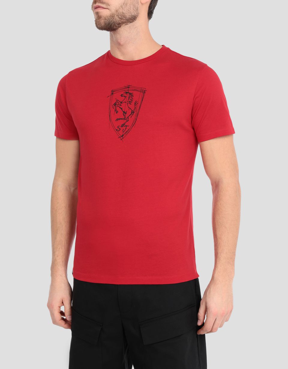Ferrari Men's cotton jersey T-shirt with print Man | Scuderia Ferrari ...