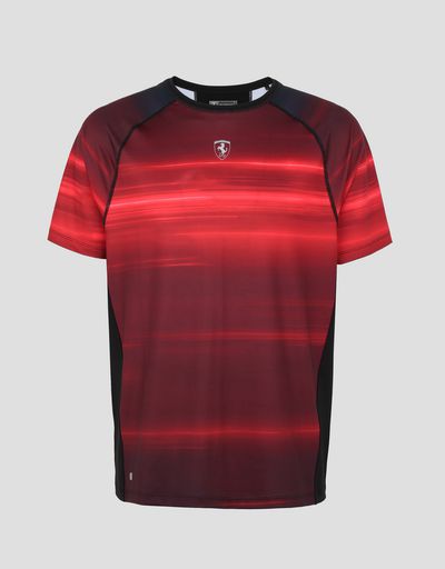 Scuderia Ferrari Online Store - Men's printed technical fabric T-shirt - Short Sleeve T-Shirts