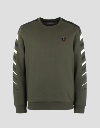 Scuderia Ferrari Online Store - Men’s double knit sweater with arrow print - Crew Neck Sweaters