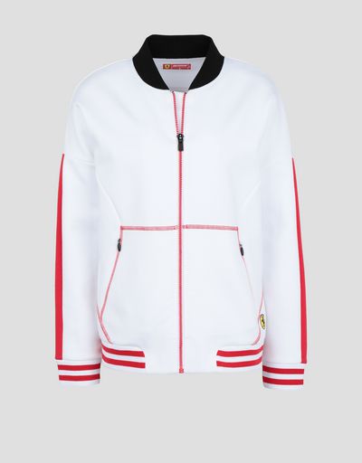 Scuderia Ferrari Online Store - Women's full zipper sweatshirt with RED TEAM print - Zip Sweaters