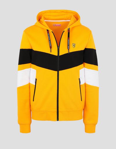 Scuderia Ferrari Online Store - Men’s double knit sweater with hood - Zip Hood Sweaters