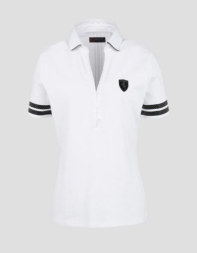 Scuderia Ferrari Online Store - Women’s Scuderia Ferrari stretch piquet polo - Short Sleeve Polos