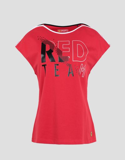 Scuderia Ferrari Online Store - Women’s jersey RED TEAM T-shirt - Short Sleeve T-Shirts
