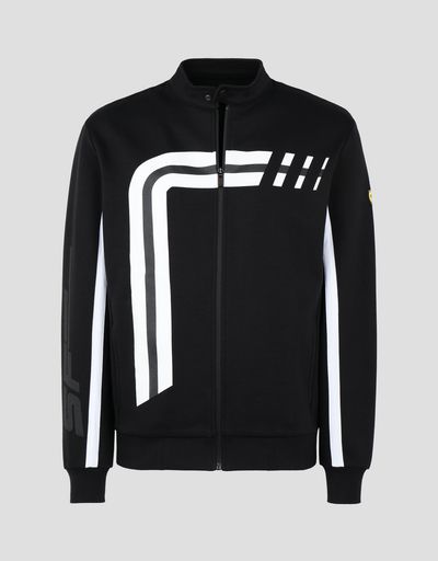 Scuderia Ferrari Online Store - Men’s double knit sweater with zipper - Zip Sweaters