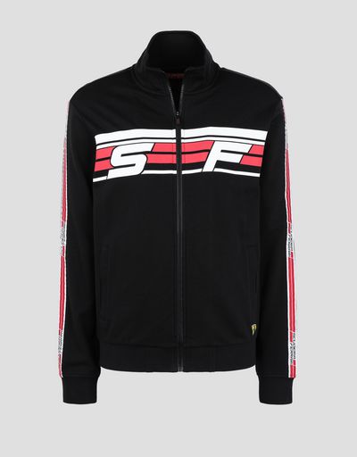 Scuderia Ferrari Online Store - Men’s full zipper French terry sweatshirt - Zip Sweaters
