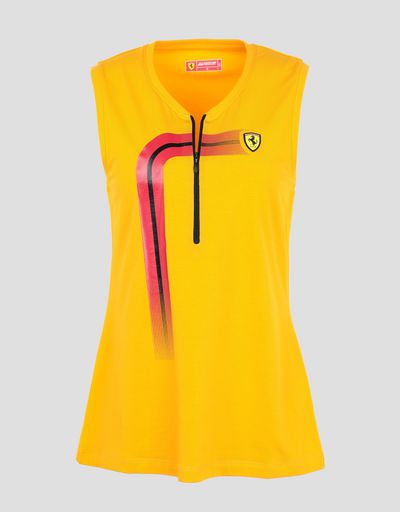 Scuderia Ferrari Online Store - Women’s jersey tank with track print - Tank Tops