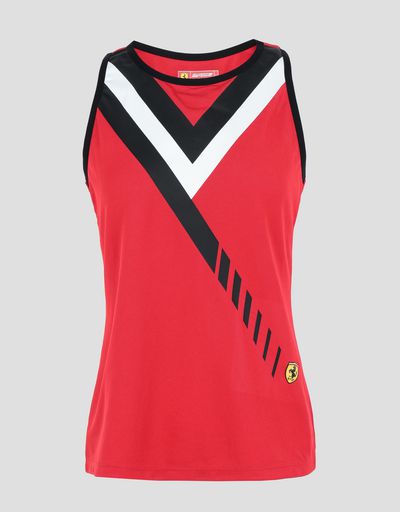 Scuderia Ferrari Online Store - Women's vest in technical piqué, with print - Tank Tops