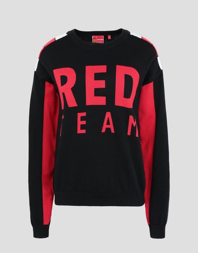 Scuderia Ferrari Online Store - Women's RED TEAM tricot knit sweater - Crew Neck Jumpers