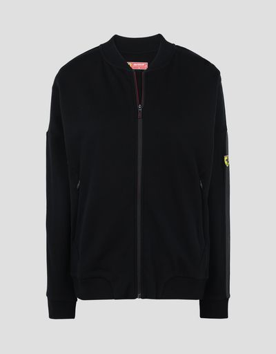 Scuderia Ferrari Online Store - Women's full zipper sweatshirt with sleeve print - Zip Sweaters