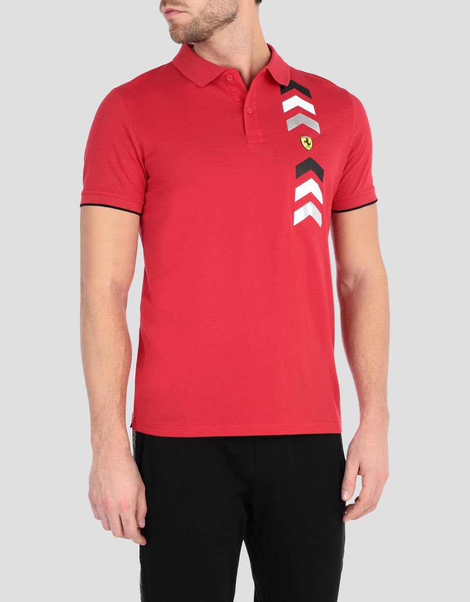 Ferrari Men's jersey polo with arrow print Man Scuderia Ferrari