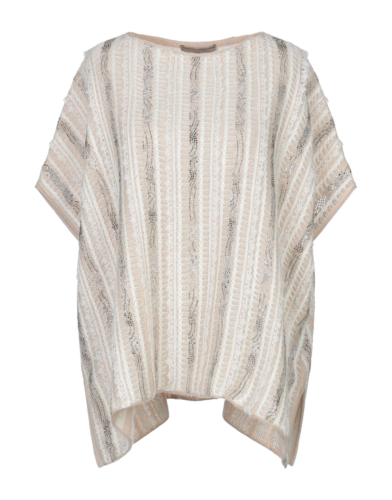 Shop Ermanno Scervino Woman Sweater Beige Size M Cashmere, Hemp, Silk, Polyamide, Aluminum