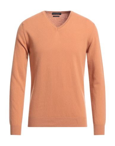 Daniele Fiesoli Man Sweater Camel Size L Merino Wool, Cashmere In Beige