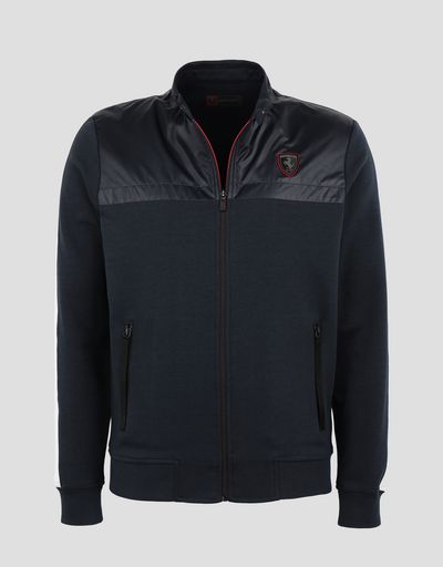 Scuderia Ferrari Online Store - Men’s interlock sweatshirt with full zipper - Zip Sweaters