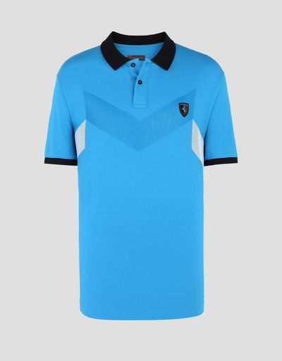 Scuderia Ferrari Online Store - Men's stretch cotton piquet polo - Short Sleeve Polos
