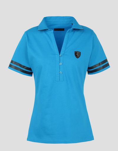 Scuderia Ferrari Online Store - Women’s Scuderia Ferrari stretch piquet polo - Short Sleeve Polos