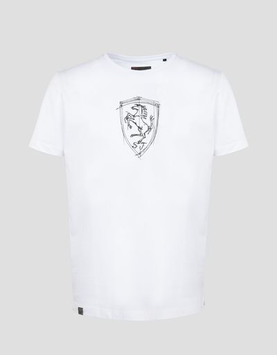 Scuderia Ferrari Online Store - T-shirt homme en jersey de coton avec imprimé - T-shirts à manches courtes