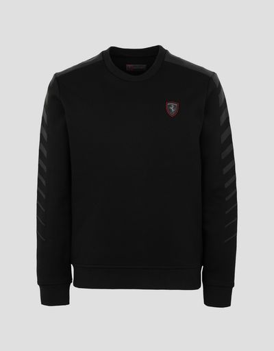 Scuderia Ferrari Online Store - Men’s double knit sweater with arrow print - Crew Neck Sweaters