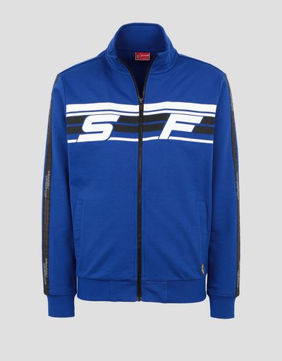 Scuderia Ferrari Online Store - Men’s full zipper French terry sweatshirt - Zip Sweaters