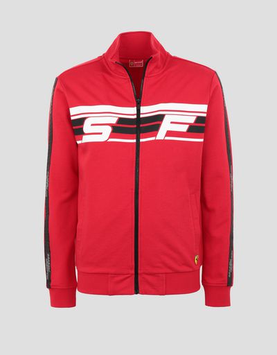 Scuderia Ferrari Online Store - Men’s full zipper French terry sweatshirt - Zip Sweaters