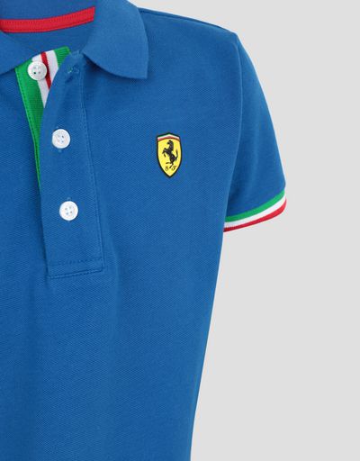 Scuderia Ferrari Online Store - Polo enfant avec drapeau italien - Polos à manches courtes